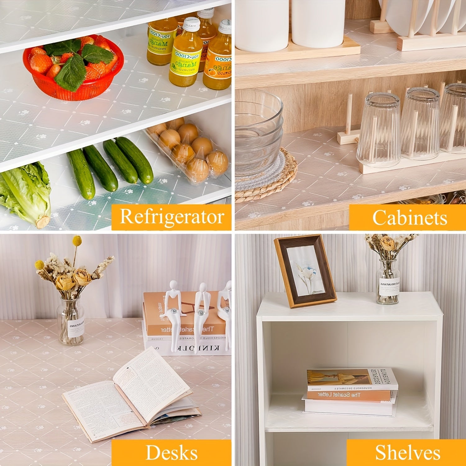 Forro de estantería de EVA antideslizante e impermeable para armarios, cajones, cocina, frigorífico y armario