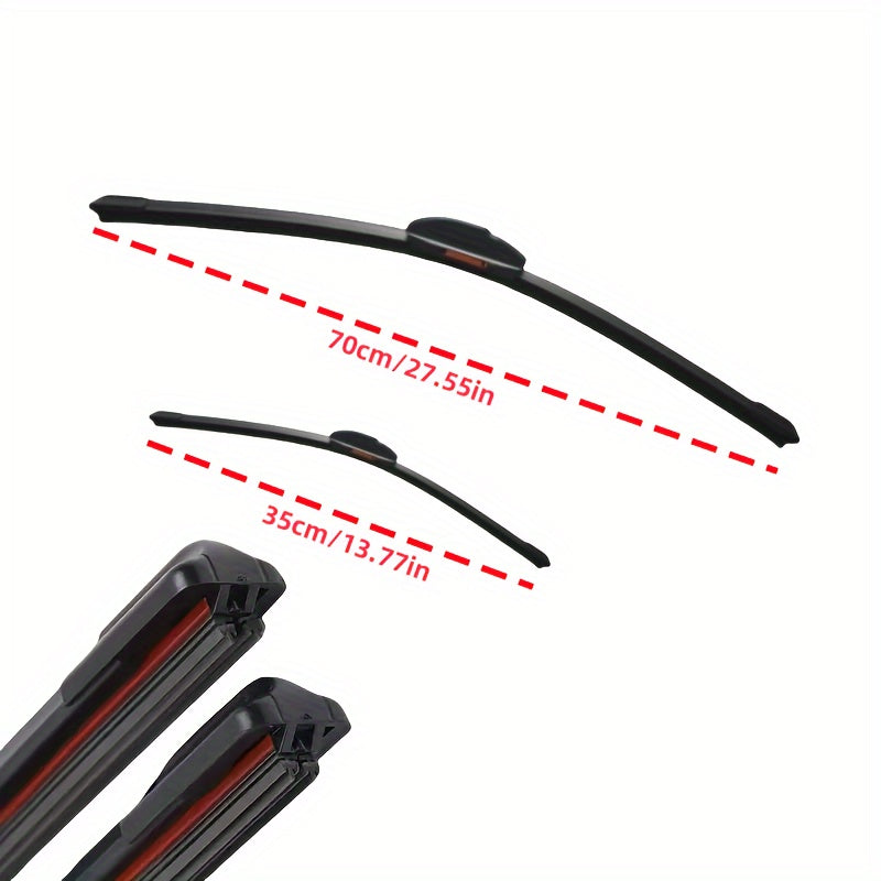 Universal Black Coated Wiper Blade Dual Track 6 Strip Ultra-Quiet Durable