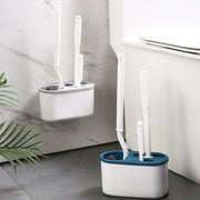 Wall-Mounted Plastic Toilet Brush Set with Holder for Home Use