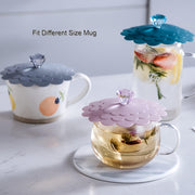 Silicone Cartoon Cup Lid for Mason Jars Cans and Bottles Blue Gray Pink Reusable Dust-Proof