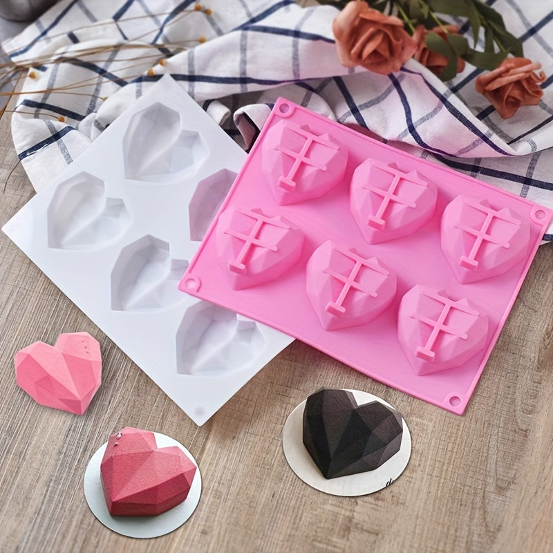 Silicone Baking Mold for 3D Diamond Heart-Shaped Desserts Cake Mousse Candy