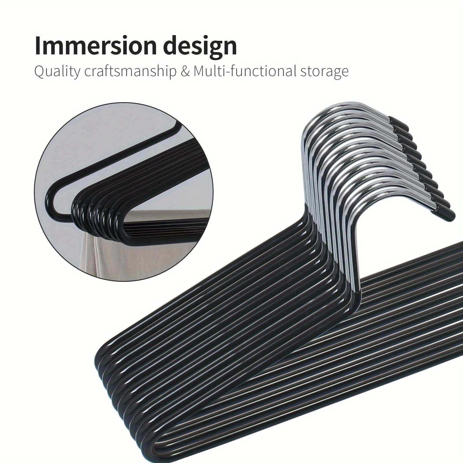 Set of 10 Stainless Steel Hangers Non-Slip Pants Skirt Dress Closet Organizer