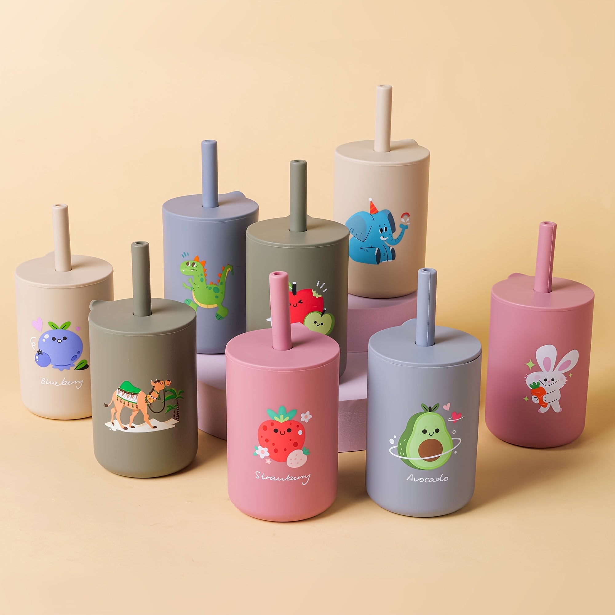 Personalized 6oz Kids Water Cup with Straw and Lid, Unbreakable, BPA Free