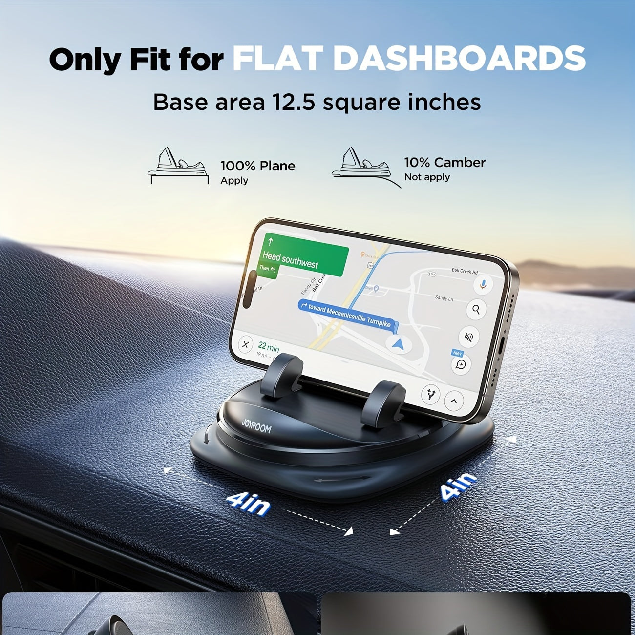 Universal avtomobil telefon uchun tutqich, sozlanadigan yozgi shlangli panelga o'rnatish, 360° aylantiriladigan