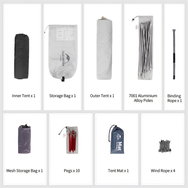 Tienda de campaña impermeable para 2 personas, para todas las estaciones, de poliéster gris