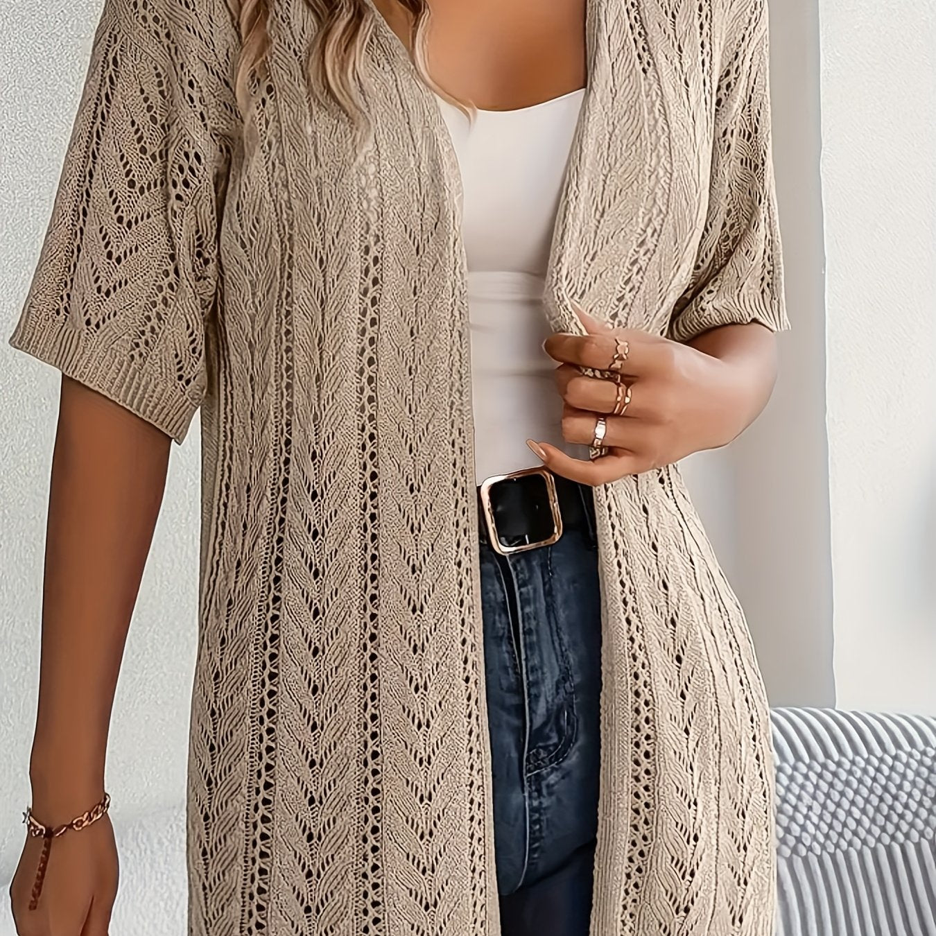 Plus o'lcham ayollar uchun korsetli ajratuvchi, qisqa sleeve, ochiq old qism, yengil yozki qatlam