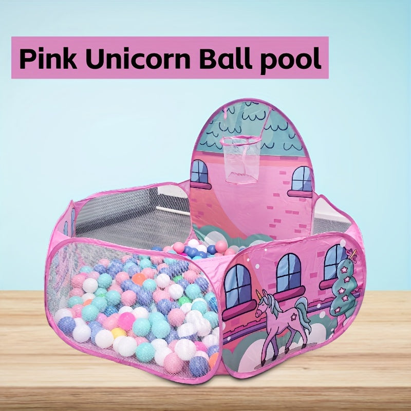 Pink Unicorn Ball Pit Tent for Kids Indoor Outdoor Play Foldable Toy Ball Pool
