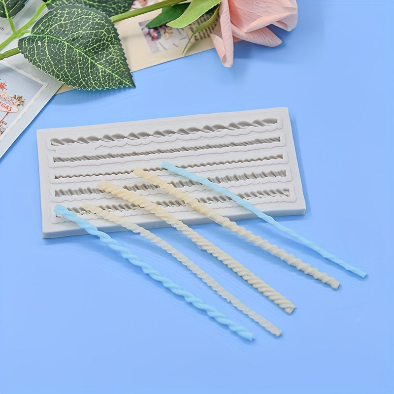 Silicone Mold for DIY Dessert Cakes and Chocolates with Braided Border Design