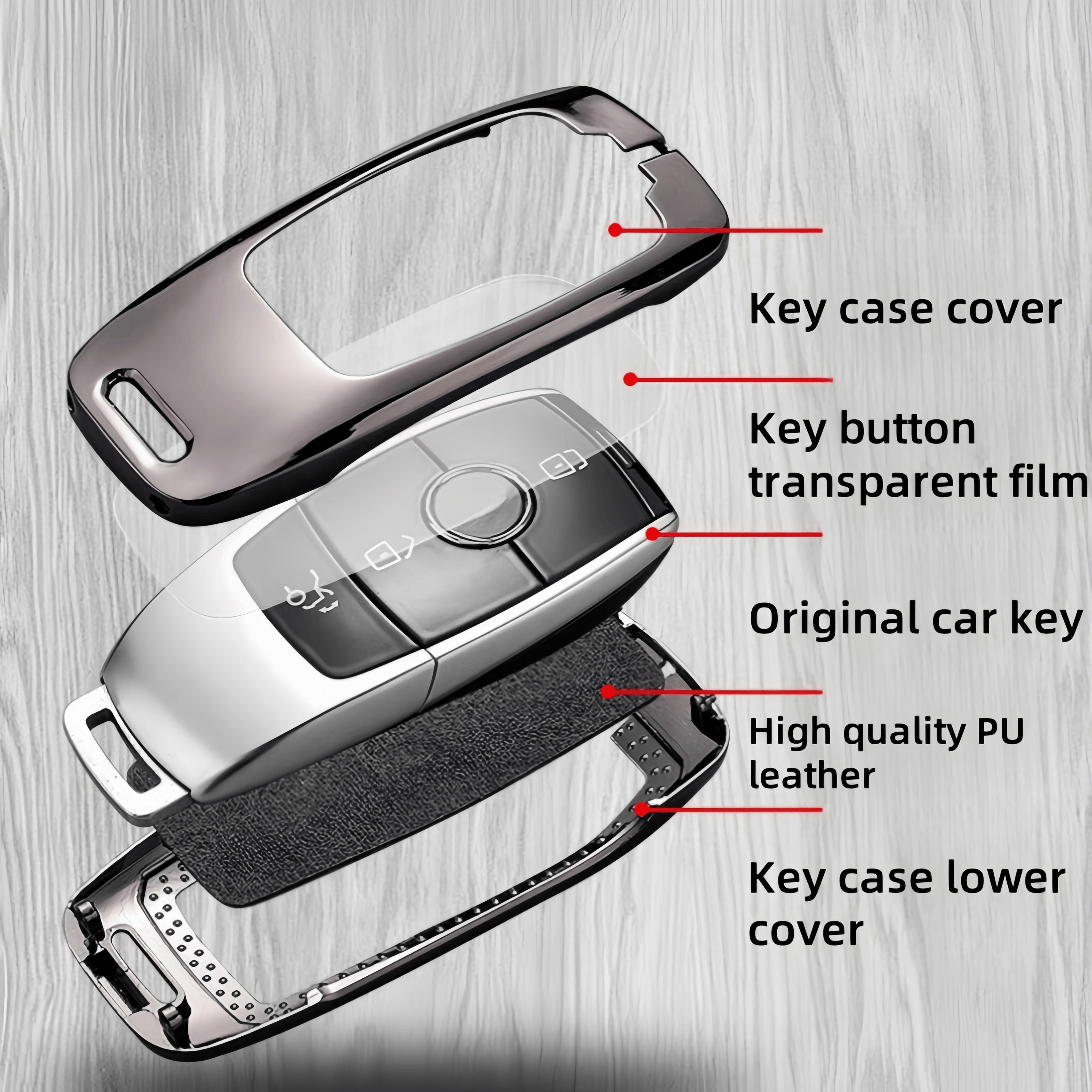 Premium Zinc Alloy Key Fob Cover for Cars Brown Durable Stylish Accessory