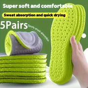 5 pares de plantillas con soporte arqueado, transpirables, con absorción de impactos y tecnología de confort