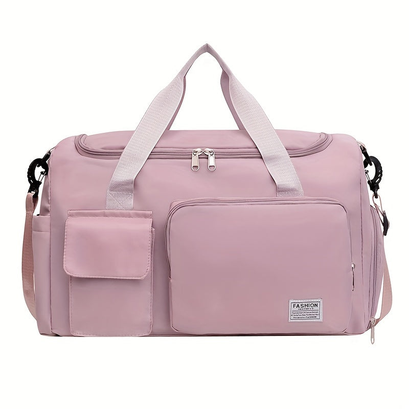 Sports Fitness Bag with Wet Dry Separation Oxford Cloth Travel Handbag Black