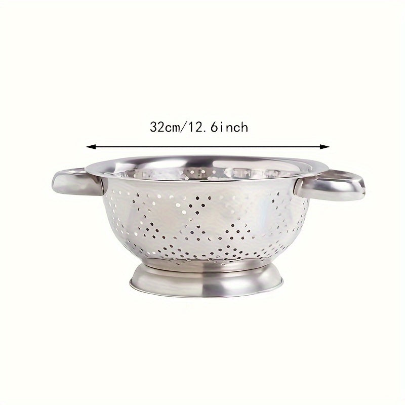 Stainless Steel Kitchen Colander with Handles for Washing and Draining Vegetables Fruits Pasta