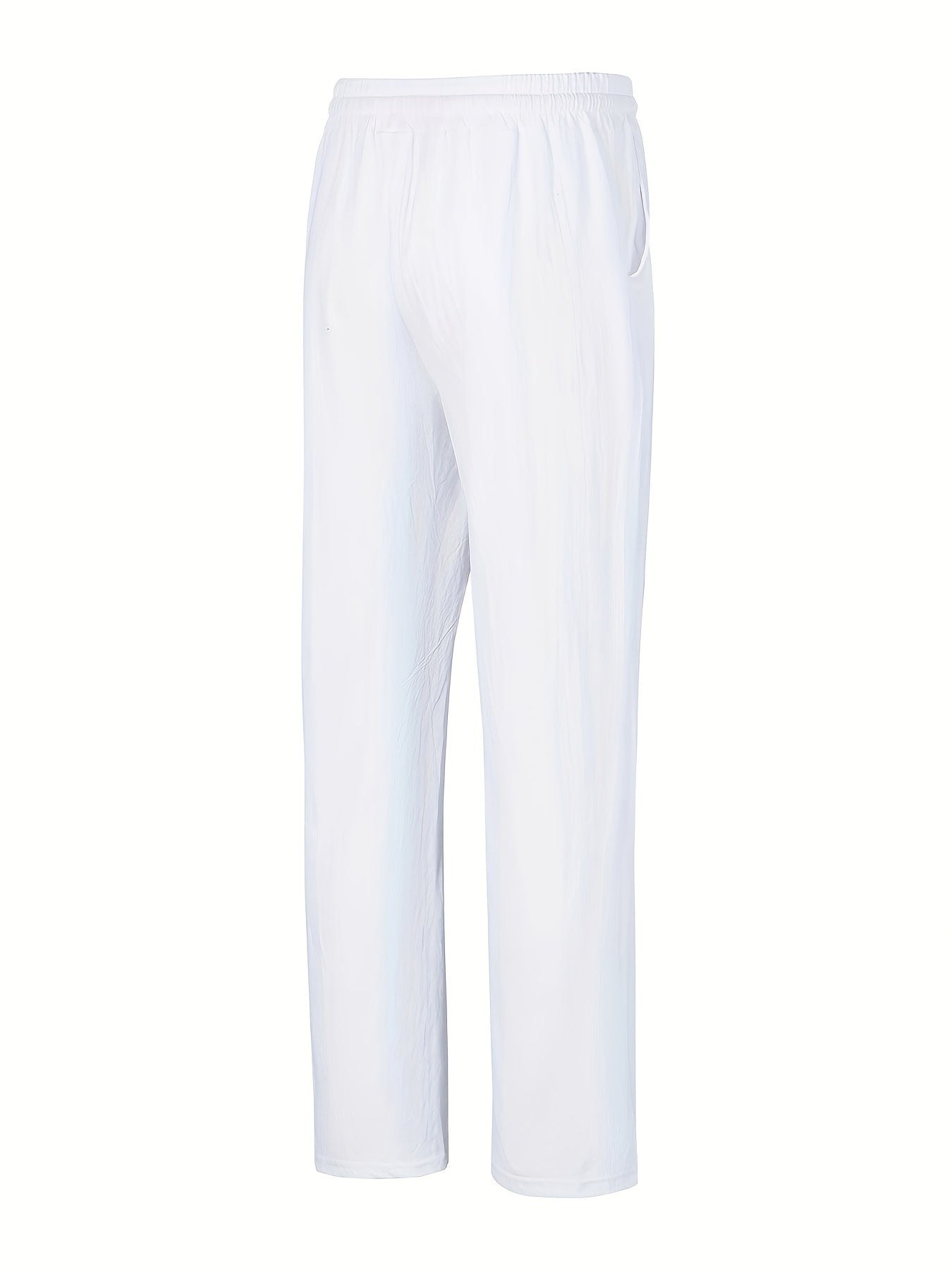 Men's Cotton Casual Sports Pants with Pockets, Loose Fit, Chinese Style