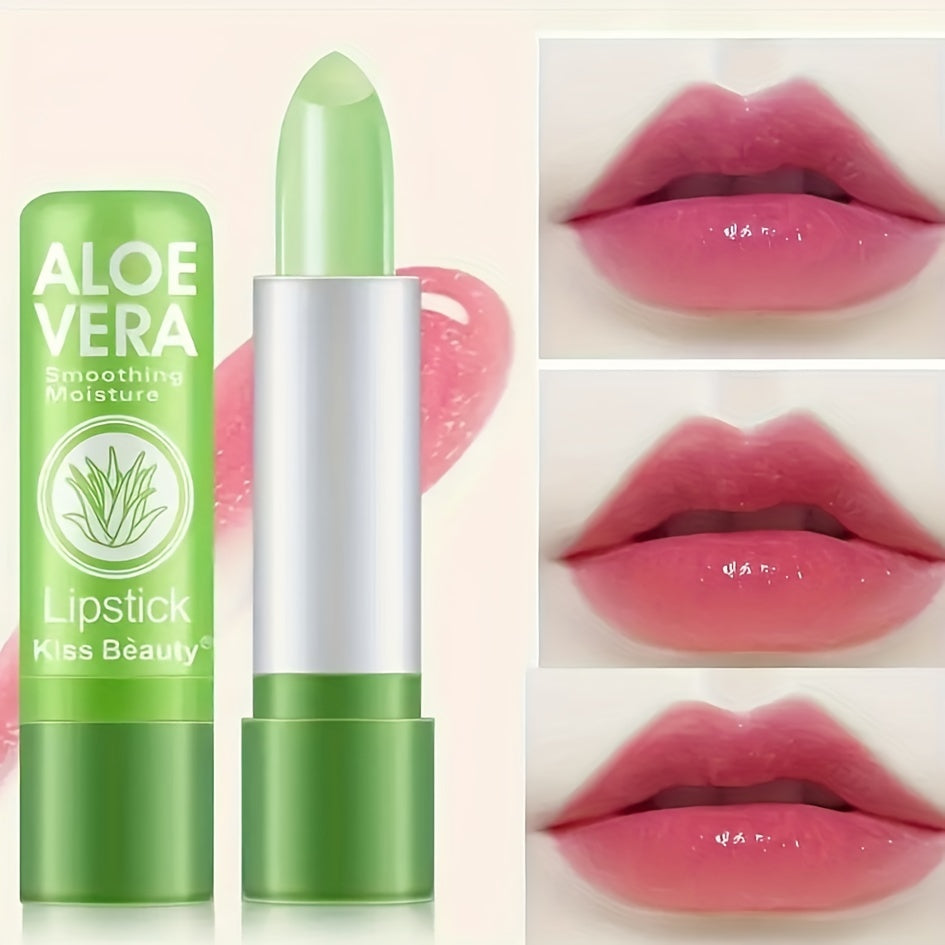 Women Aloe Vera Color Changing Lipstick Long Lasting Waterproof Lip Gloss