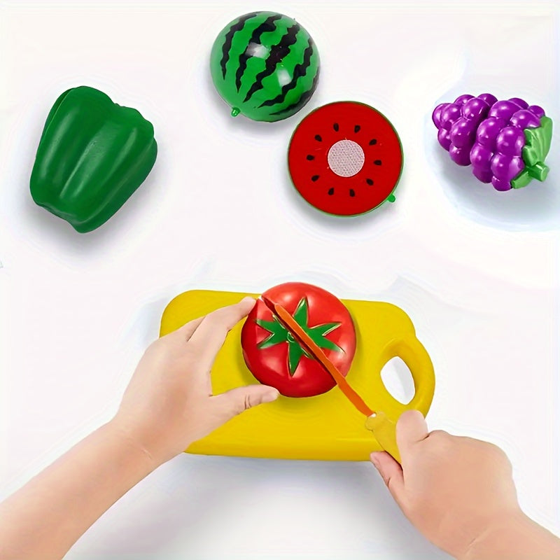 Kids Food Cutting Toy Set for 12M+ Develops Basic Skills with Fruit and Vegetable Play