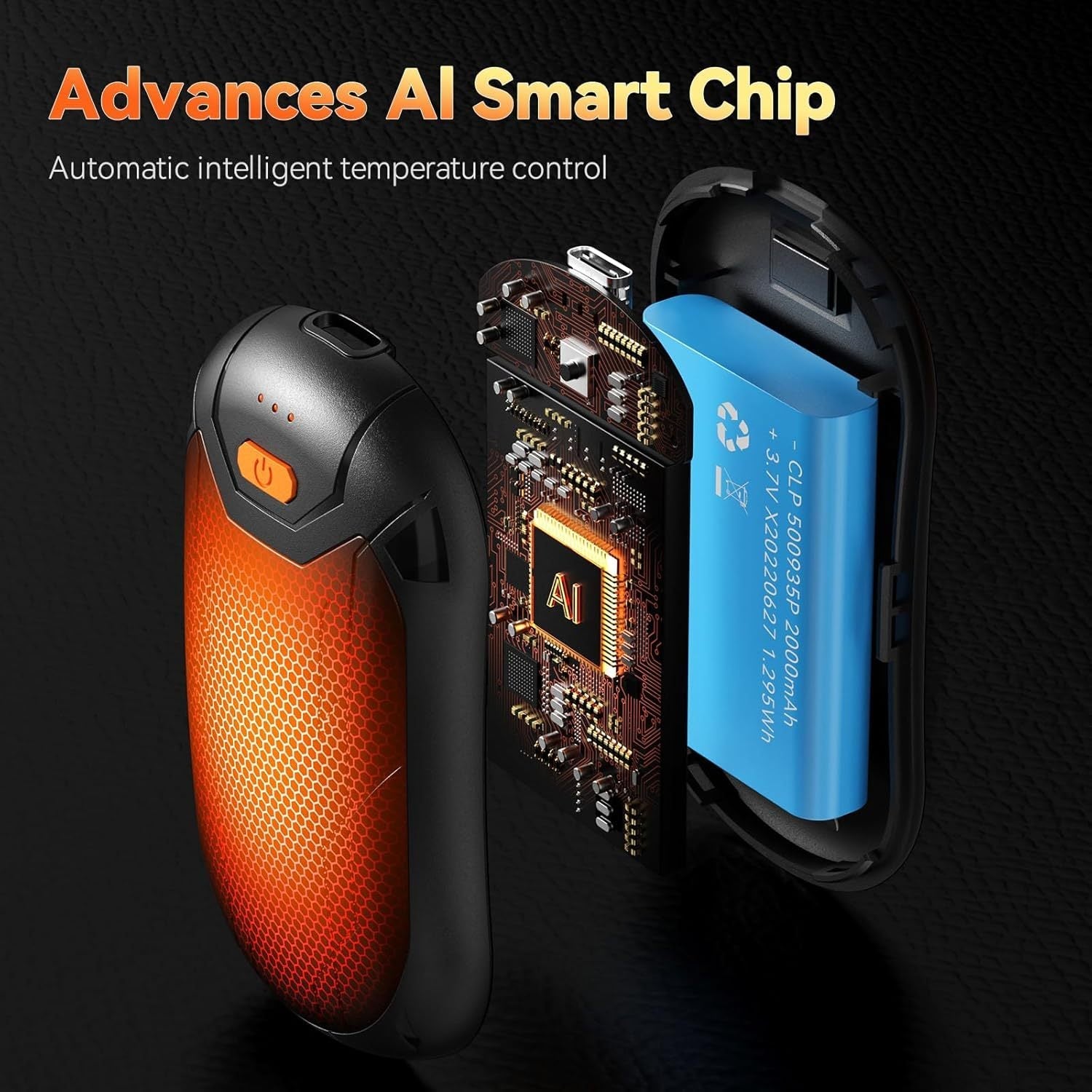 Rechargeable Hand Warmers 2 Pack 4000mAh USB Portable Pocket Heaters