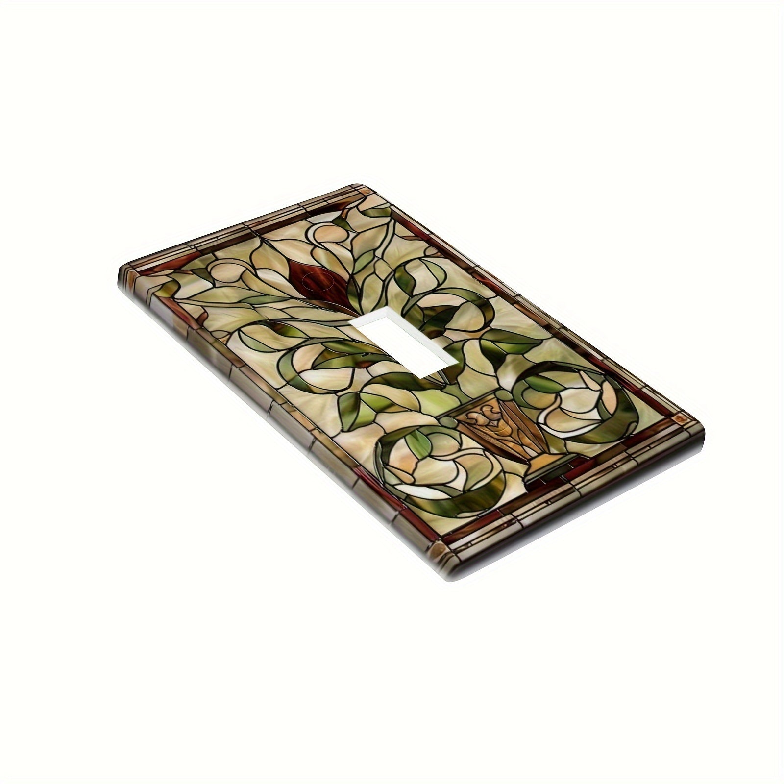 Art Nouveau Stained Glass Switch Cover for Home Kitchen Bathroom No Wiring