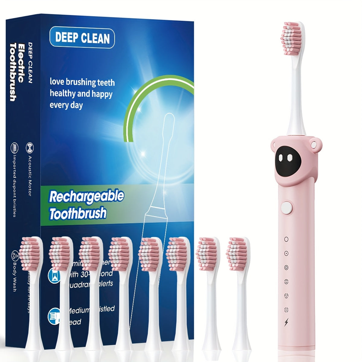 Electric Toothbrush for Adults Soft Bristles Deep Cleaning Seven Vibration Modes