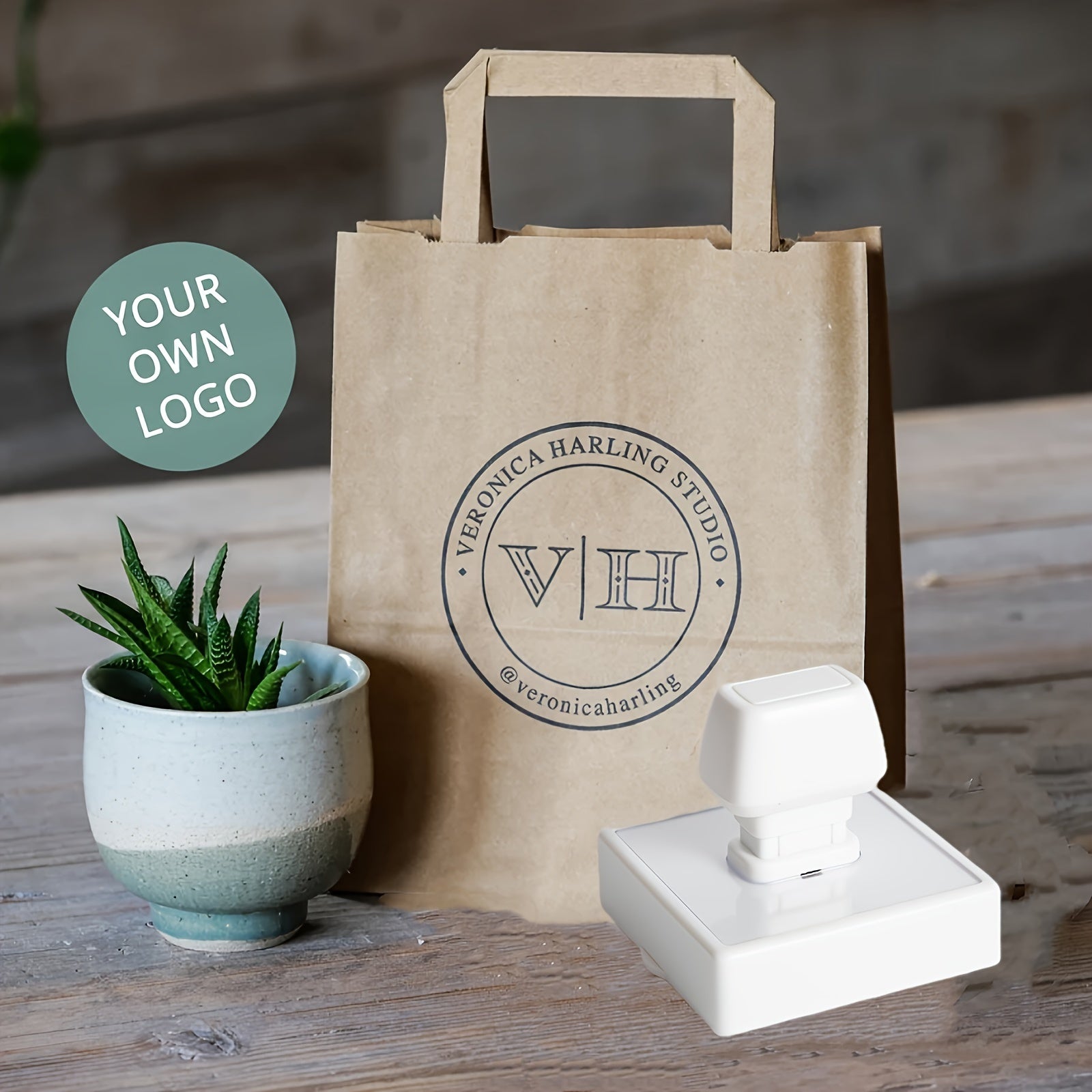 Large Square Business Stamp PE Material Customizable Office Seal in Multiple Languages