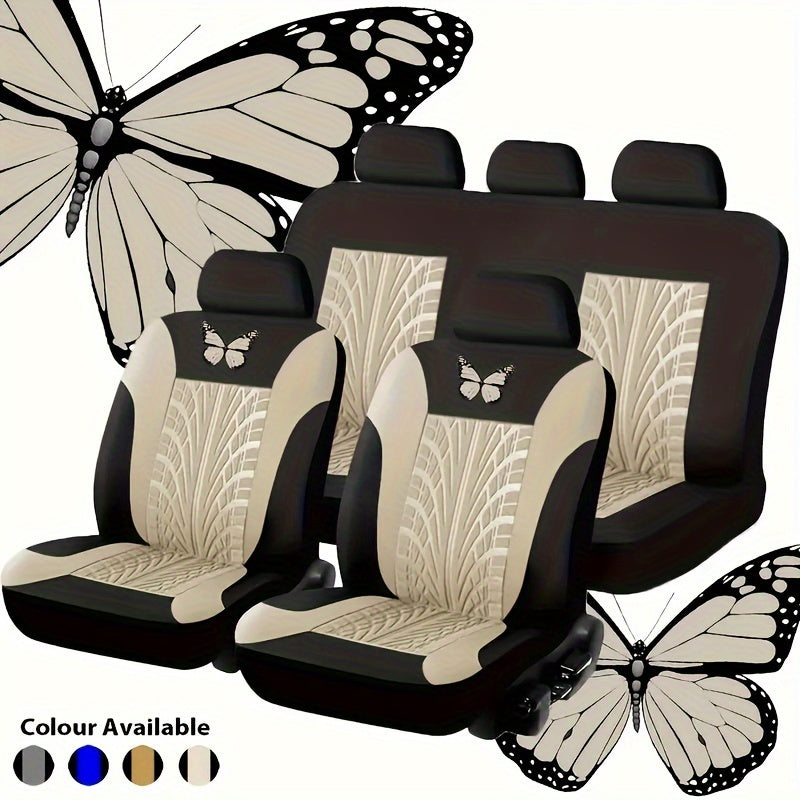Full Set Of Cloth Car Seat Cover Universal Front And Rear Airbag Compatible