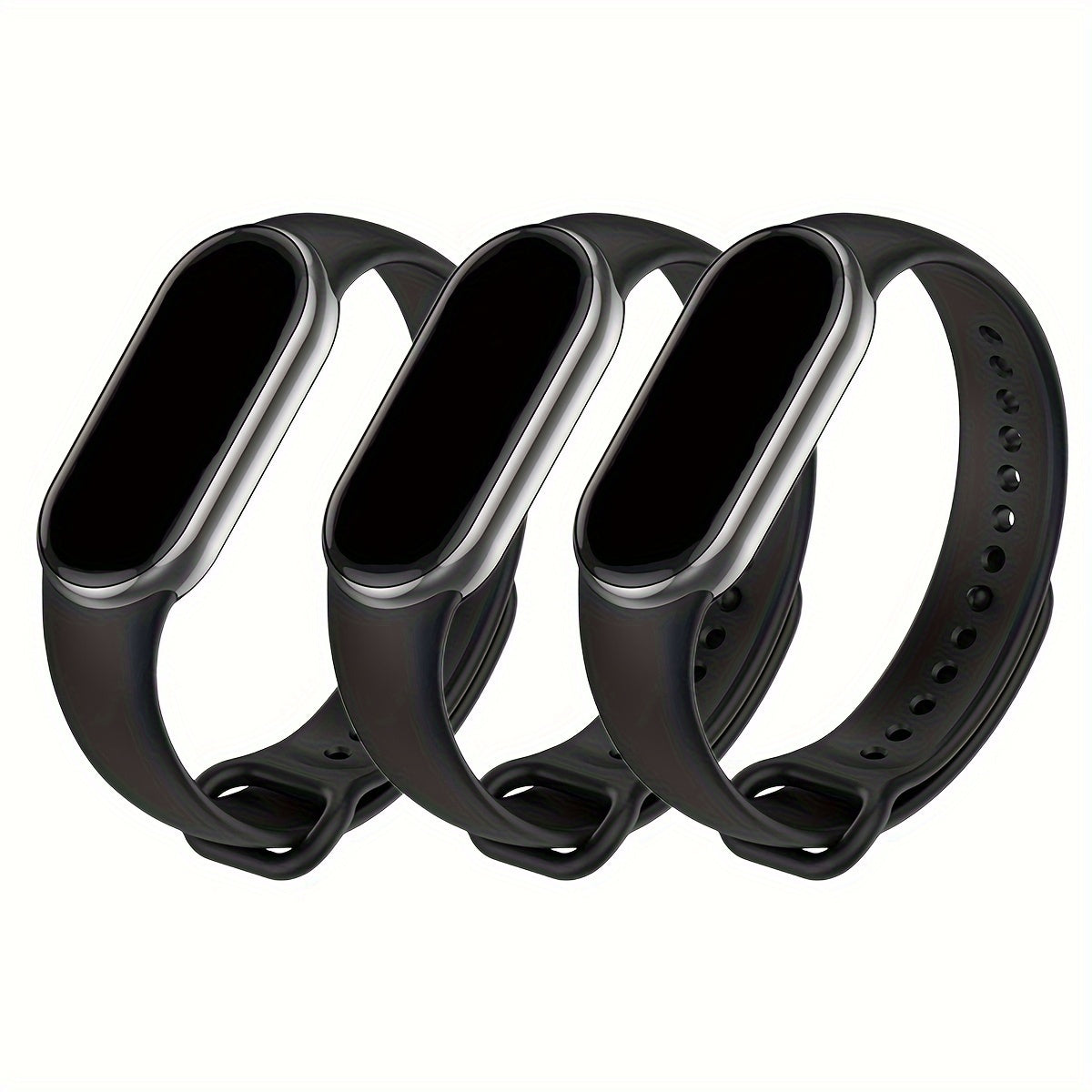 3 Pack Silicone Watch Straps for Xiaomi Band 8 9 Interchangeable Fitness Tracker Replacement