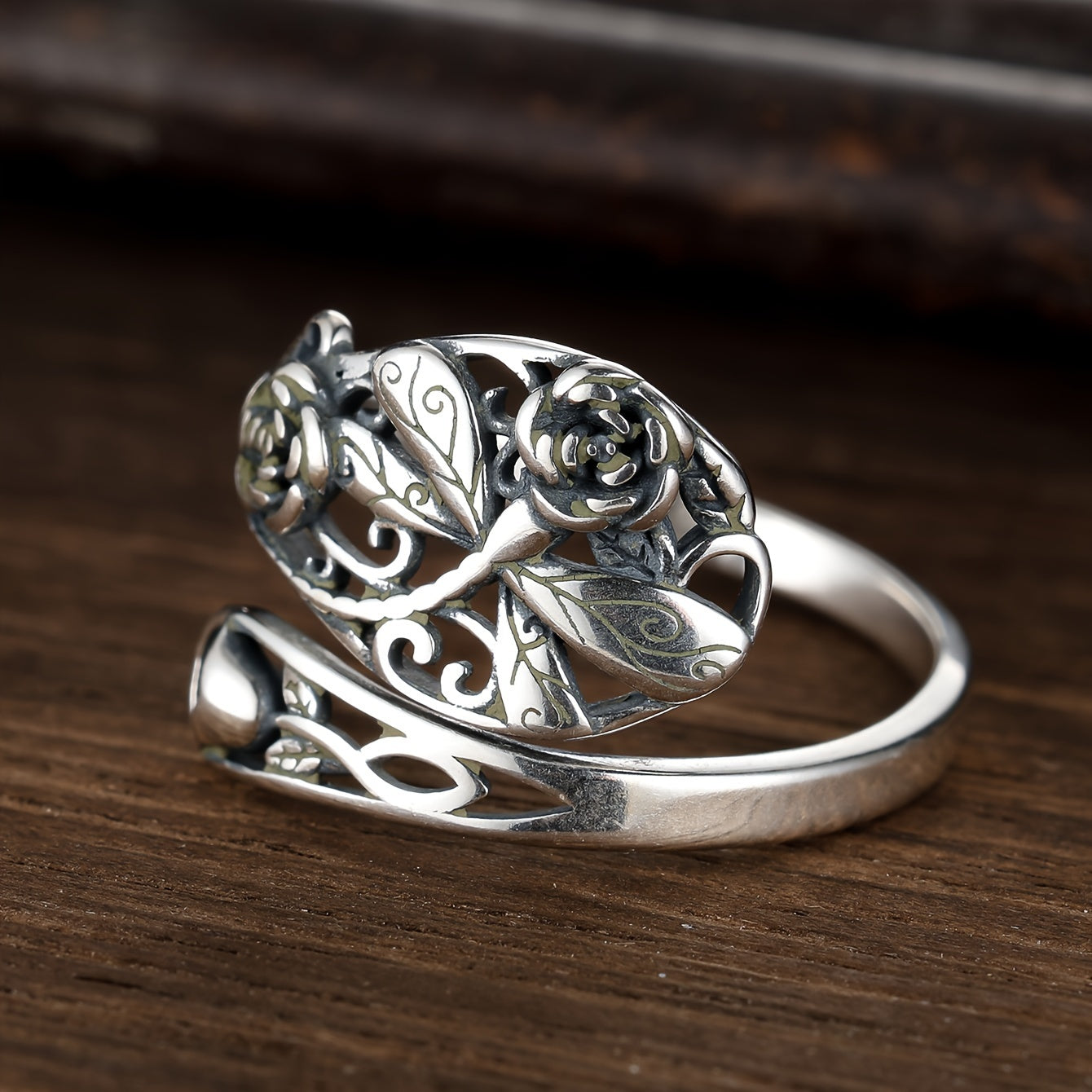 Bohem uslubidagi ayollar uchun vintage mayna gul halqasi, 925 sterling kumushdan, sana partiyalari yoki sovg'a sifatida mukammal