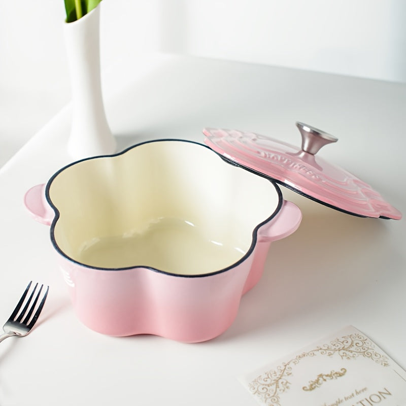 Enamelled Cast Iron Pumpkin Soup Pot Non-Stick Induction Compatible Durable