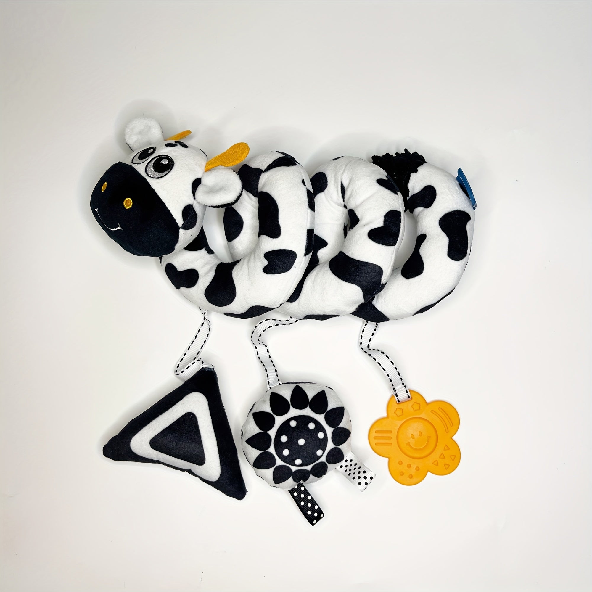 Yangi tug'ilganlar uchun Qora va Oq Patchwork Bolalar Aravachasi va Kreslo Mobil Rattle O'yinchoq