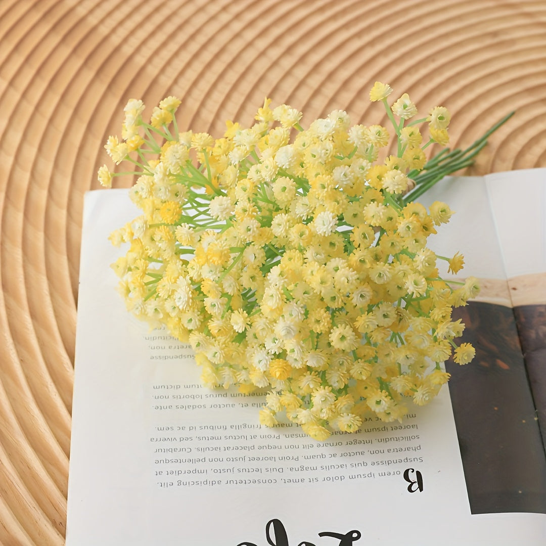 Nikohlar, tug‘ilgan kunlari va uy bezatish uchun sun’iy Gypsophila buketi, haqiqatga yaqin PE gullar