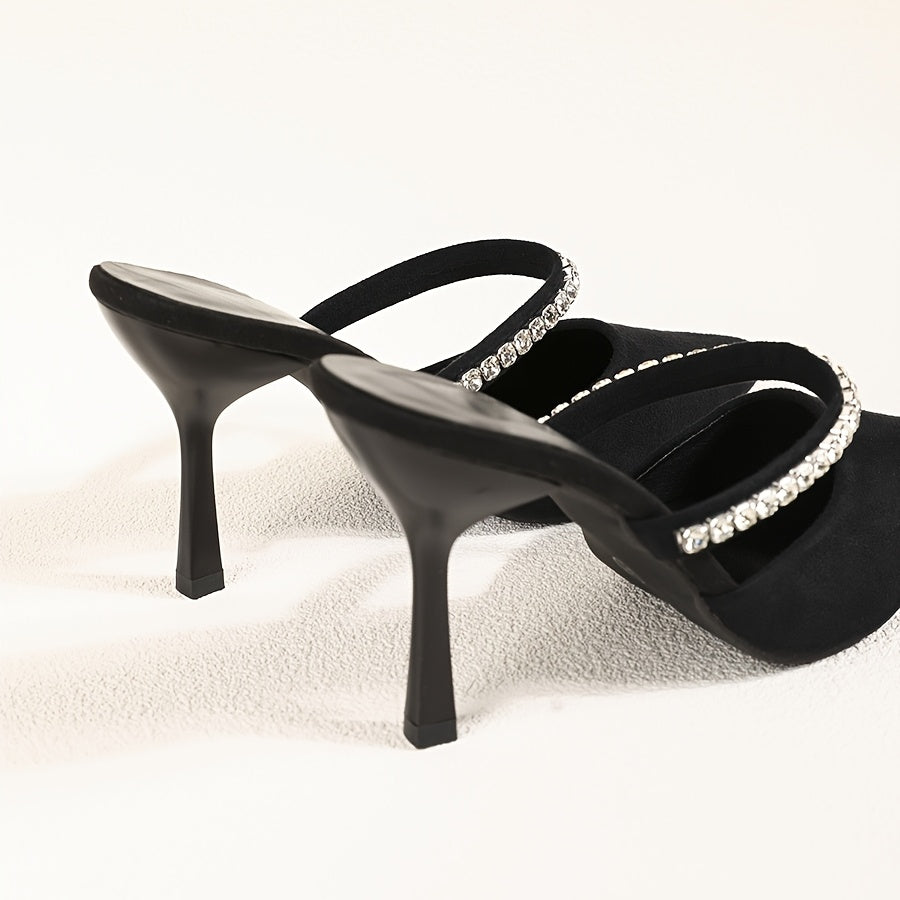 Women's Pointed High Heels with Rhinestones for Formal Events