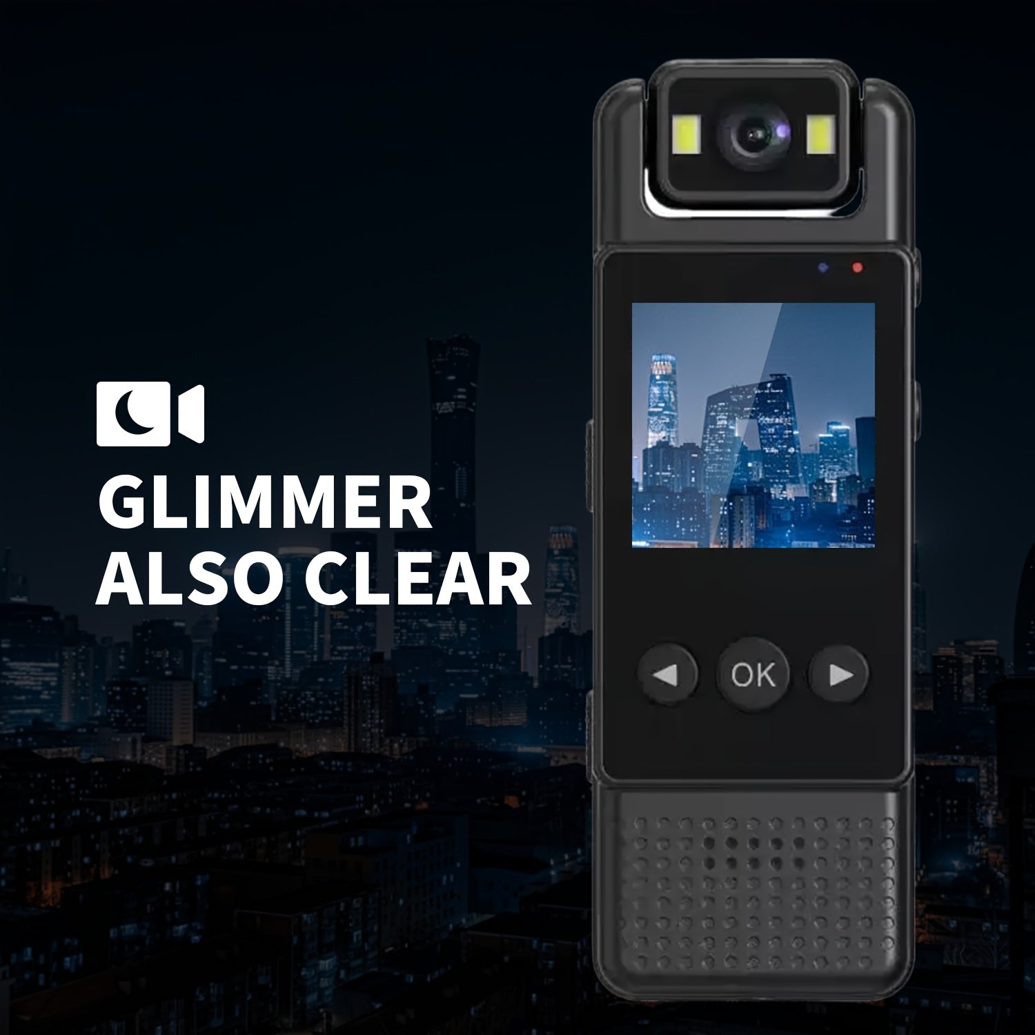 1080p kiyiladigan harakat kamerasi, 180° buriladigan linza bilan, kechqurun ko‘rish, USB bilan quvvatlanadigan, portativ, sport va ochiq havoda faoliyatlar uchun