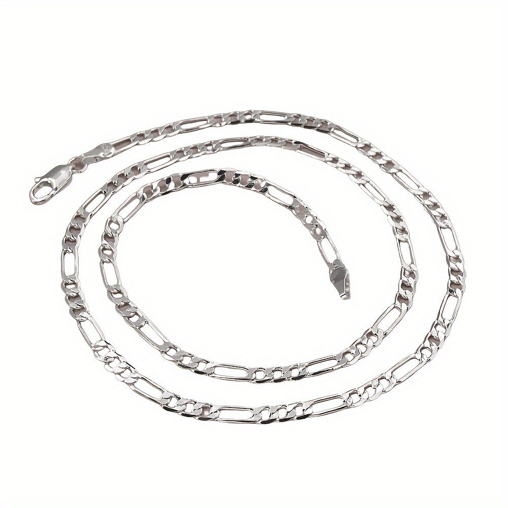 10g 925 Silver Figaro Chain Necklace Hypoallergenic Nickel-Free Daily Wear Gift