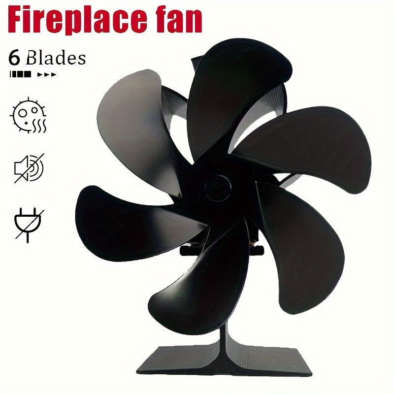 Wood Stove Fan Heat-Driven Fireplace Fan for Wood Gas Burners Home Heating