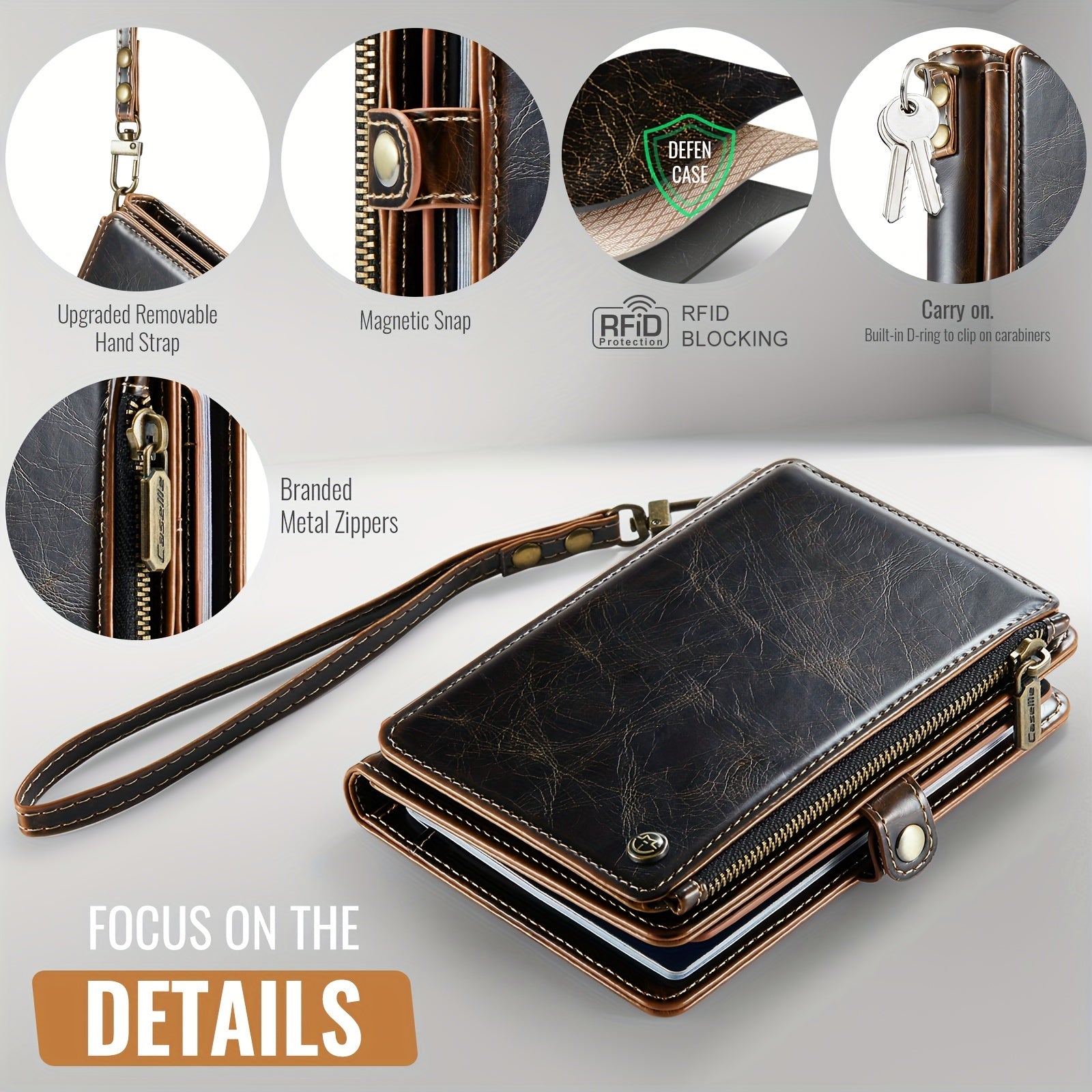 Faux Leather Passport Organizer with Zipper Coin Purse 11 Card Slots Cash Slots and Protective Cover