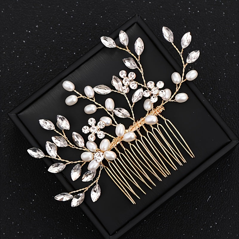 Wedding Hair Comb Crystal Rhinestone Bridal Hair Accessory for Weddings and Parties