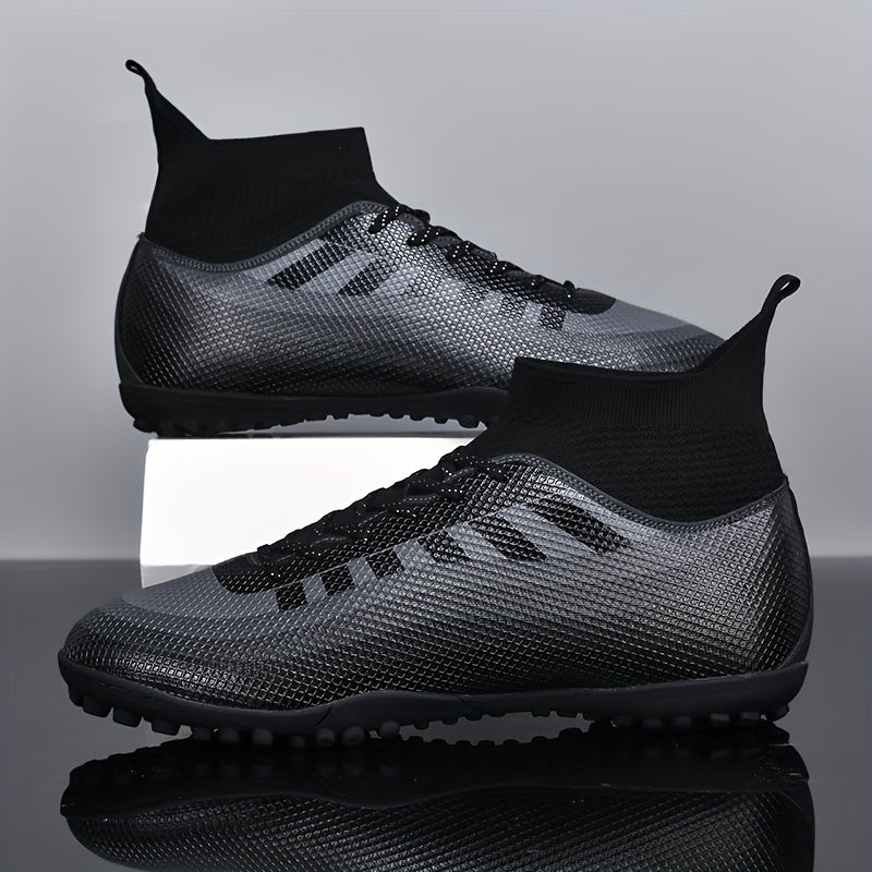 Men's High Top Breathable Soccer Shoes for Outdoor Training and Competition