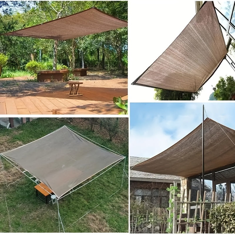 Outdoor Sunshade Net Brown for Travel Picnic Poolside Protection 91-100% Shade
