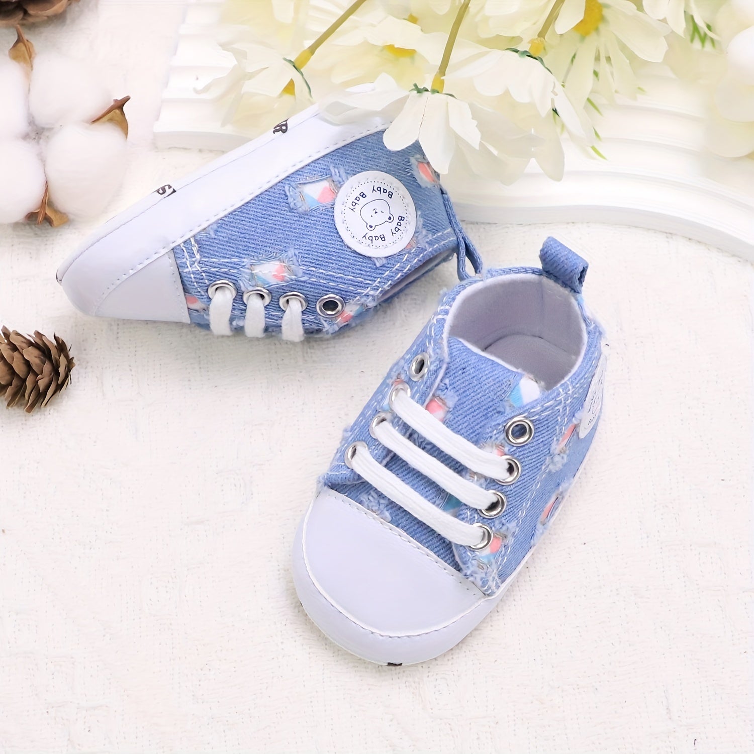 Baby Toddler Canvas Sneakers Lightweight Anti-Slip Sports Shoes for Spring and Autumn
