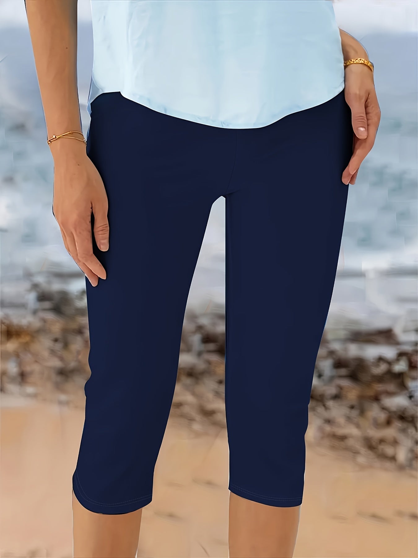 Women's Plus Size Solid Skinny Leggings Stretchy Casual Pants