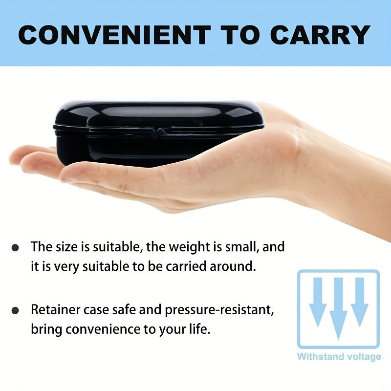 Odor-Free 6/8 Denture Case with Ventilation Holes for Clear Aligners and Night Guards in Black White Yellow Light Purple