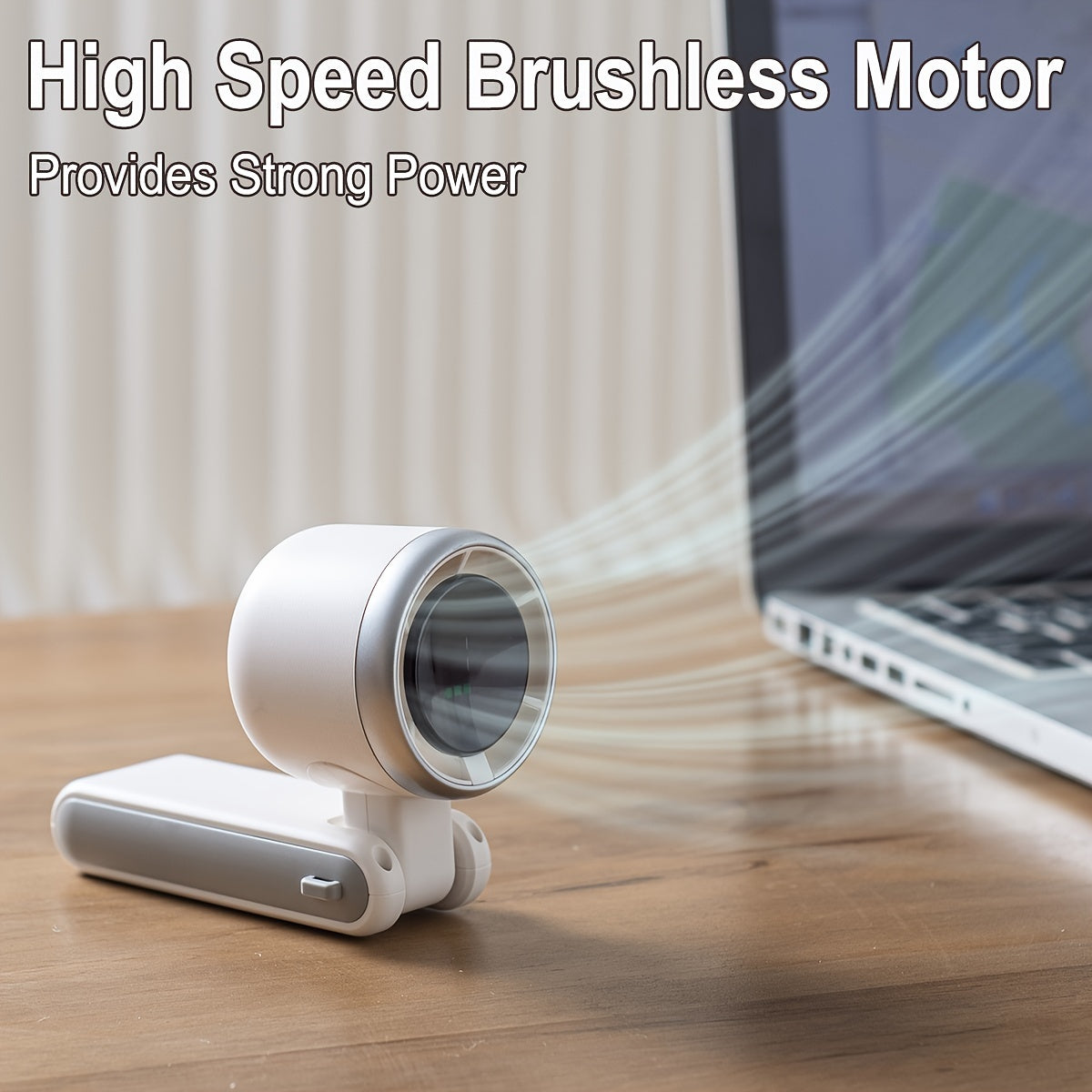 Portable Handheld Fan with Digital Display 5-Speed Rechargeable Battery Indoor Outdoor