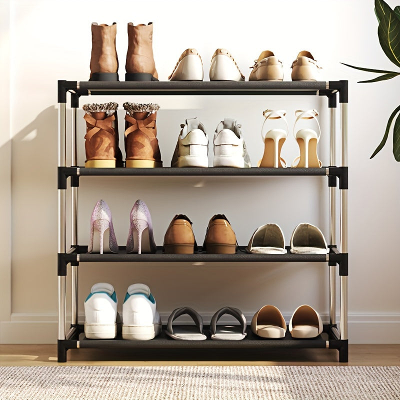Durable 4-Tier Metal Shoe Rack with Space-Saving Design for Entryway Closet