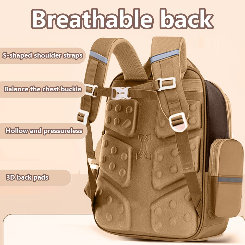 Girl Student Backpack Set 16 Inch Water-Resistant Nylon School Bag with Zipper