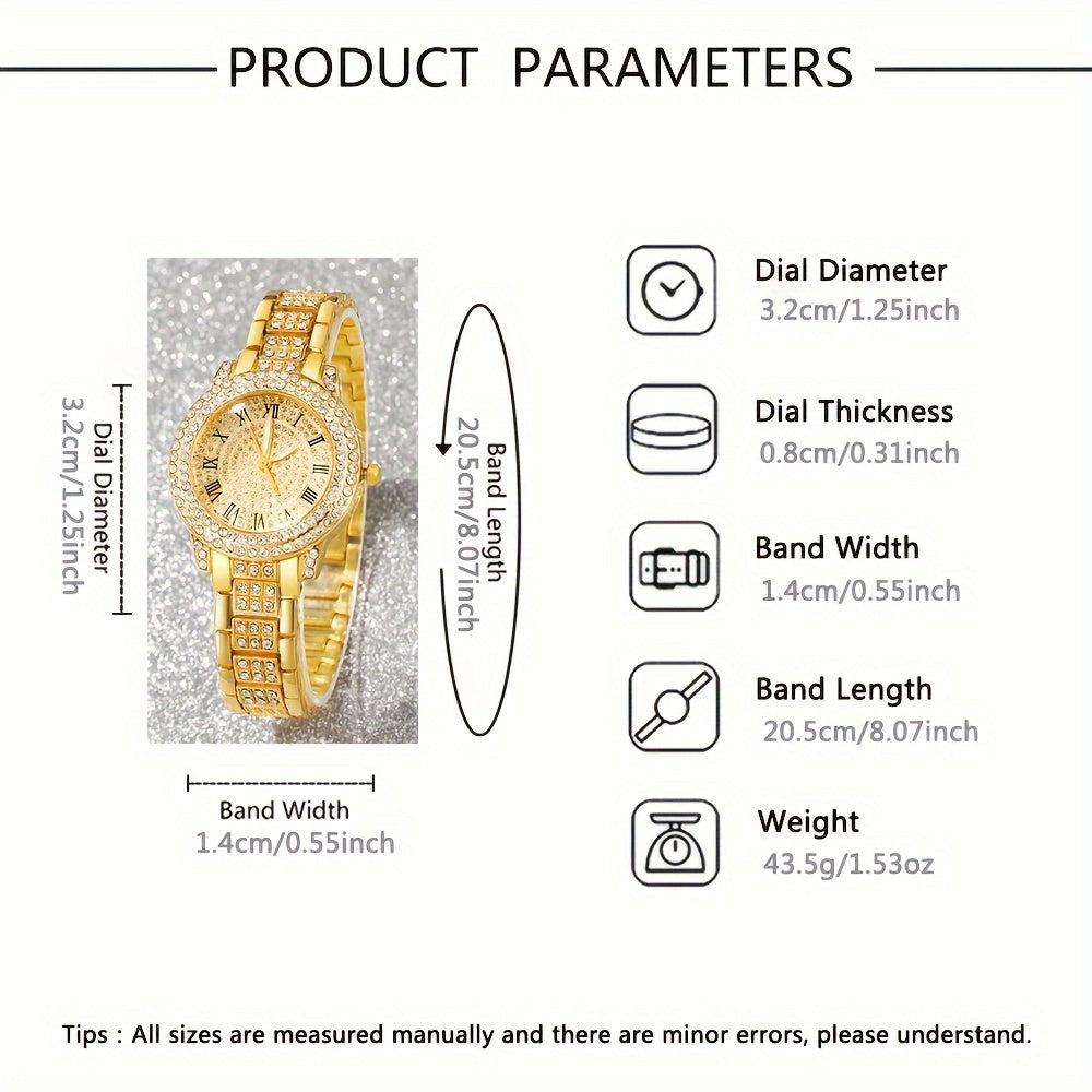 Women's Quartz Watch and Jewelry Set Casual Round Shock-Resistant Zinc Alloy