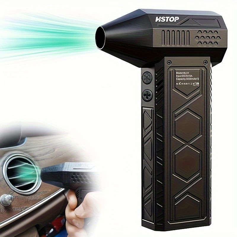 Mini ventilador de mano turbo para limpieza de electrónica, polvo, nieve, recargable por USB