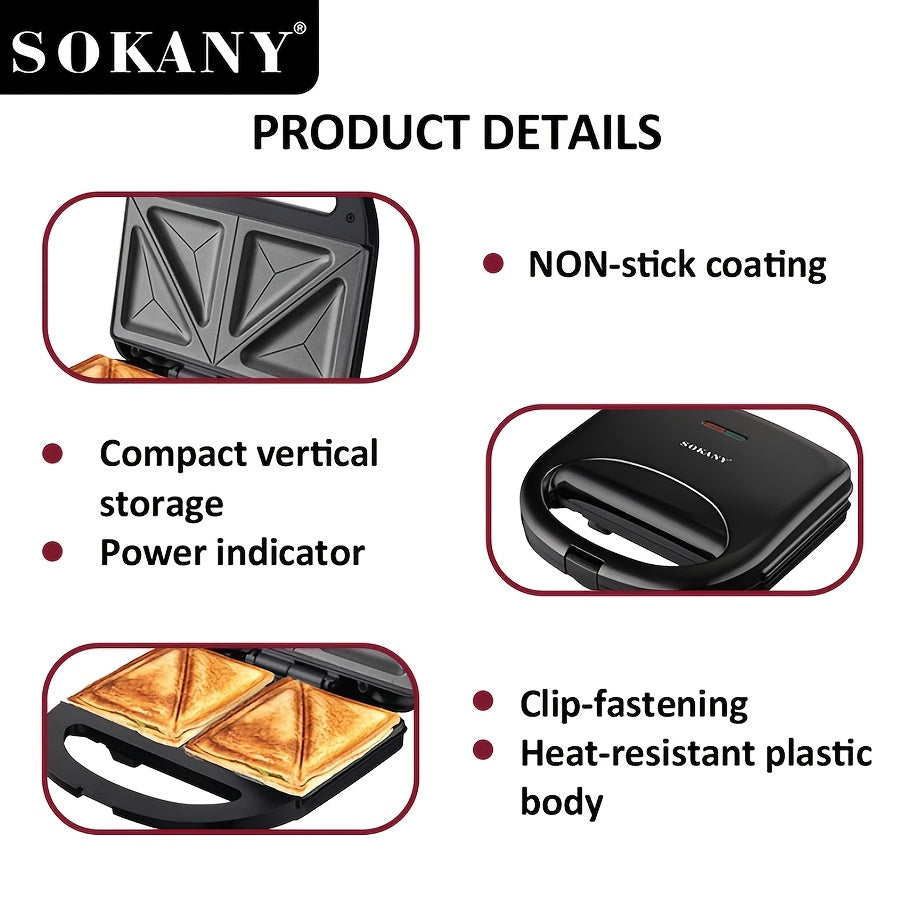 750W Multifunctional Breakfast Maker for Dorms and Offices Non-stick Coating Easy to Clean