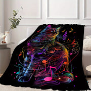 Rang-barang musiqa mushuk bosma flanel yostiq uchun yostiq, sayohat, sayohat uchun yengil 200-250gsm