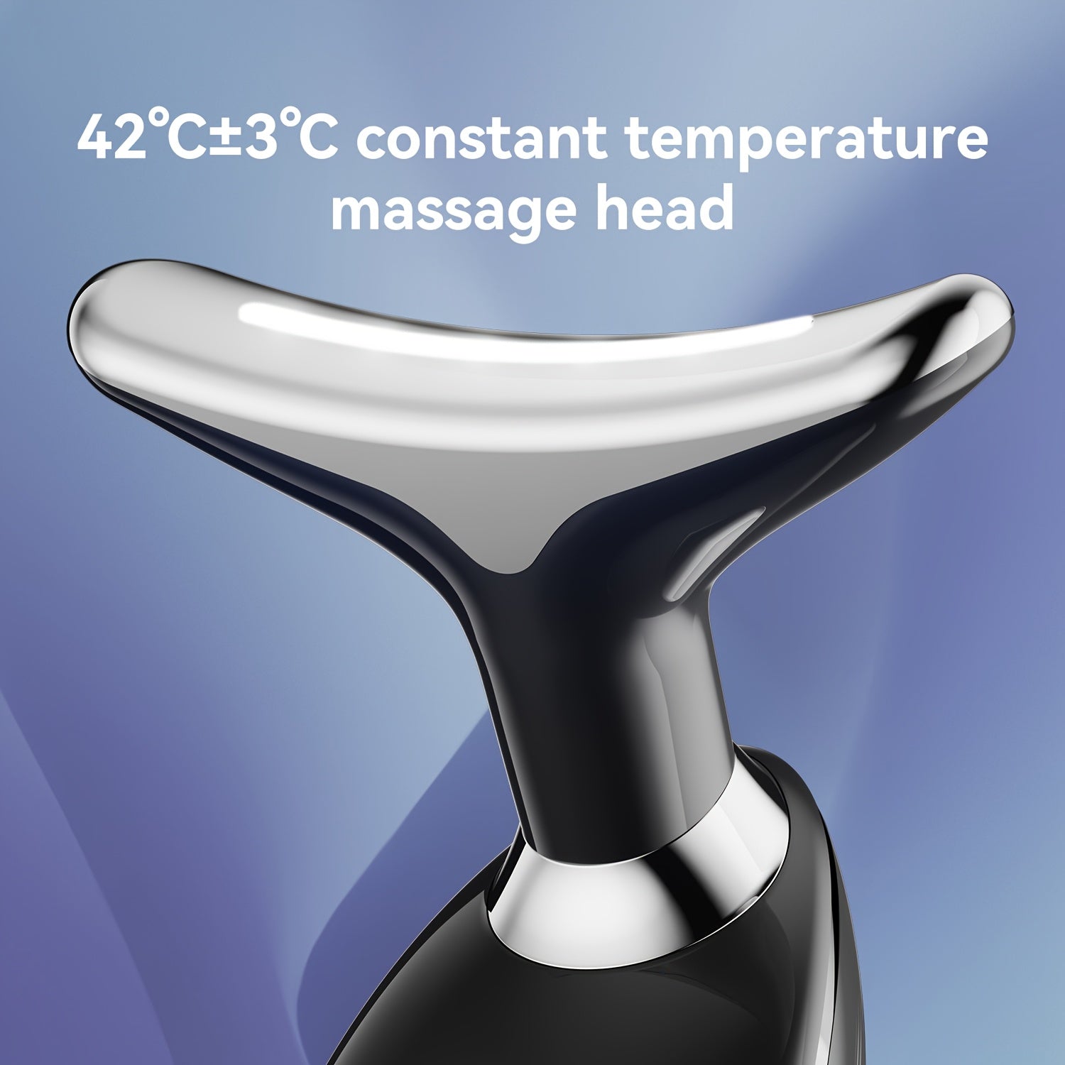 Light Beige Facial Massage Device with Vibrating Heat Rechargeable USB Home Spa Gift