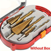 6-Piece Titanium Step Drill Bit Set for Wood and Metal 4-32mm with 3, 6, 8mm Openings