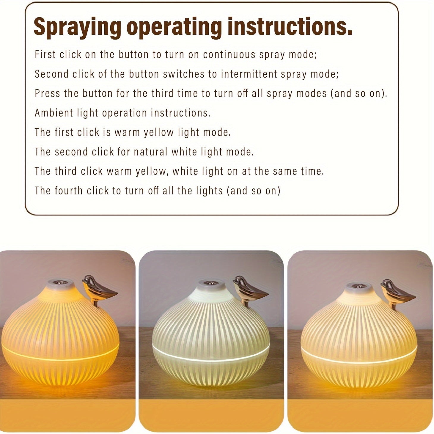 USB-Powered Cool Mist Humidifier with LED Lights for Home Office Car and School